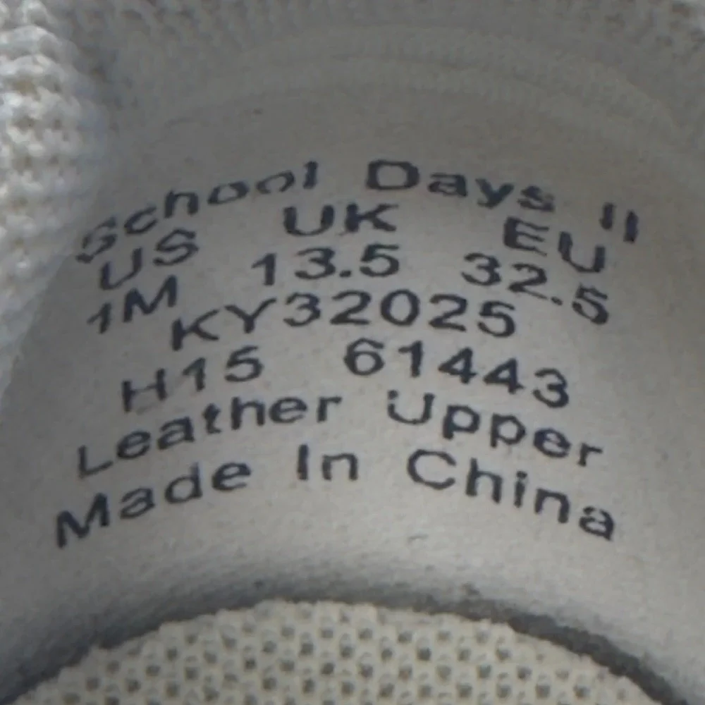 Keds School Days II Sneakers Kids Size 1M White Navy Blue Leather Saddle Shoes